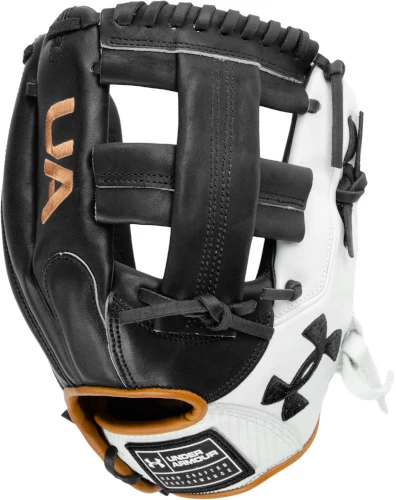 11.75 Inch Under Armour Genuine Pro 2.0 Black/White/Caramel Adult Infield Baseball Glove UAFGGP2-1175SP