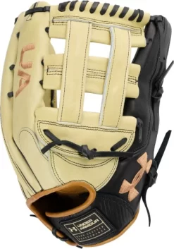 12.75 Inch Under Armour Genuine Pro 2.0 Cream/Black/Caramel Adult Outfield Baseball Glove UAFGGP2-1275H