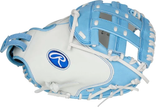 33 Inch Rawlings Liberty Advanced Color Series RLACM33FPCB Women's White/ColumbiaBlue Fastpitch Softball Catcher Mitt - Image 3