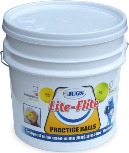 JUGS B5006 Bucket Of Lite-Flite 12 Inch Optic Yellow Softballs