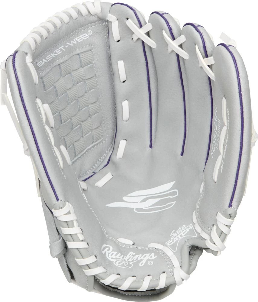 12.5 Inch Rawlings Sure Catch Girl's Fastpitch Softball Glove SCSB125PU - Image 2